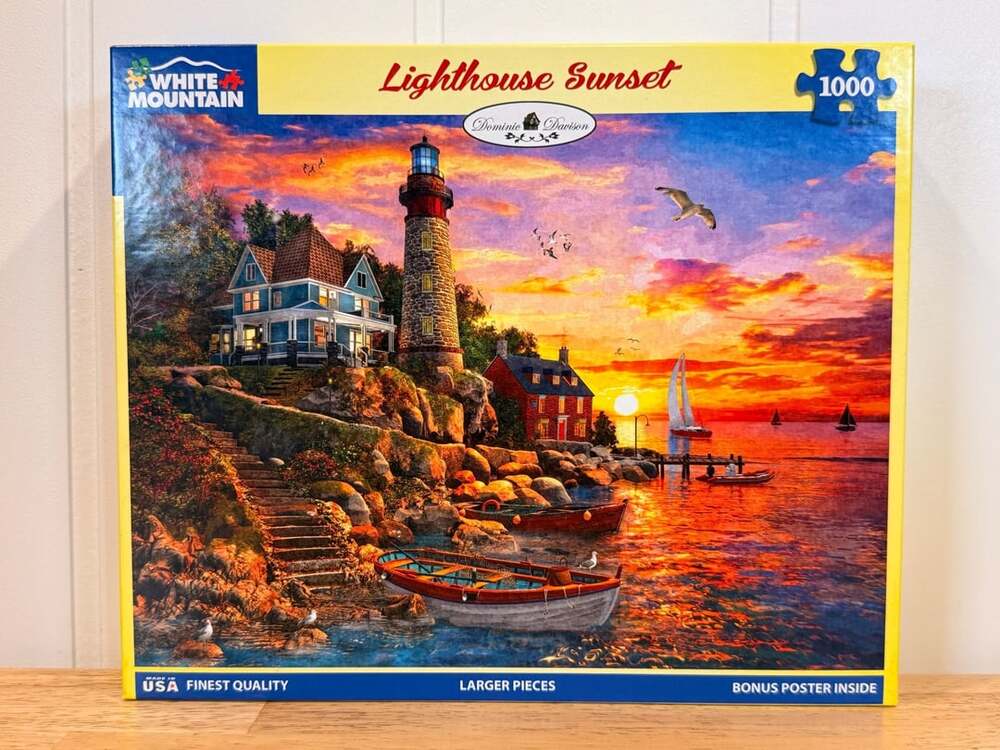 Lighthouse Sunset 1000 Piece Jigsaw Puzzle by White Mountain Puzzles